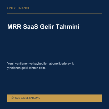 MRR SaaS Gelir Tahmini — Türkçe Excel