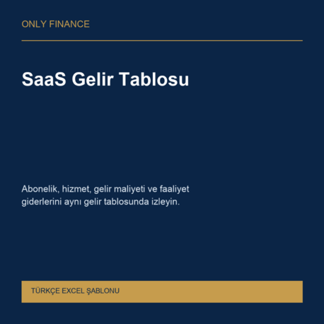 SaaS Gelir Tablosu — Türkçe Excel