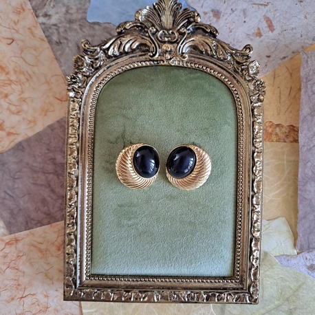 Vintage Görünümlü Pirinç Gold Küpe 