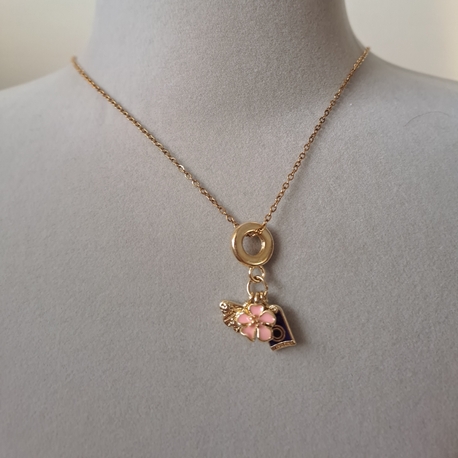 Charm Detaylı Çelik Kolye 