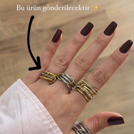 Full Altın Renk Favori Model Çelik Yüzük