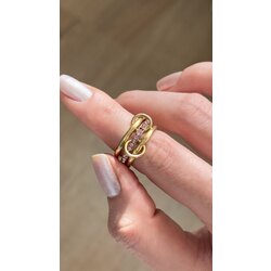 Pembe 3’lü sarmal yüzük