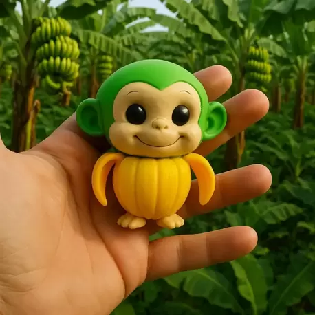 Sevimli Chimpanzee Bananini Figürü