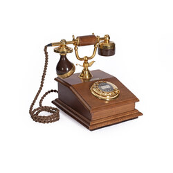 80’ler Deutsche Post Lyon Çevirmeli Ahşap Telefon. Made in Germany.