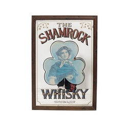 Vintage The Shamrock Whiskey Camaltı Boyama Büyük Boy Ayna. 98x68cm Ölçüsünde.