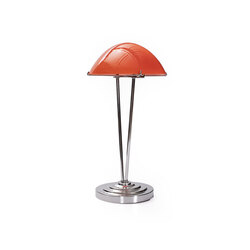 Art Deco Ikea Kupol Krom Turuncu Cam Masa Lambası. Made in Sweden.