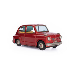 50’ler Vintage Fiat 600 Sunroof Sedan Teneke Oyuncak. Made in Japan