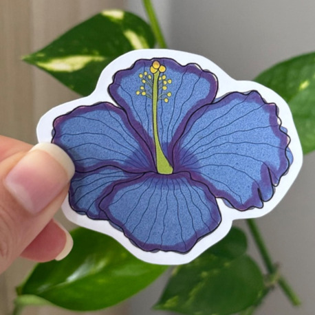 Mor Hibiscus Sticker