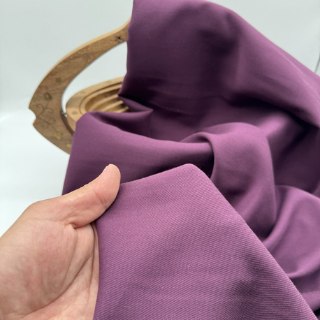 Mürdüm Renk Gabardin Tencel Kumaşı