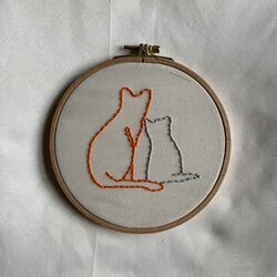 iki kedi silüeti | silhouette of two cats