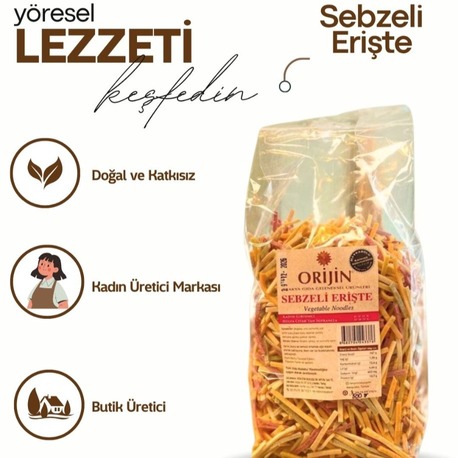 Sebzeli Erişte 500  gr (Yumurtalı)