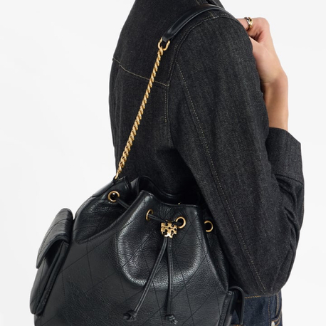 TORY BURCH  Charlie quilted drawstring bucket bag