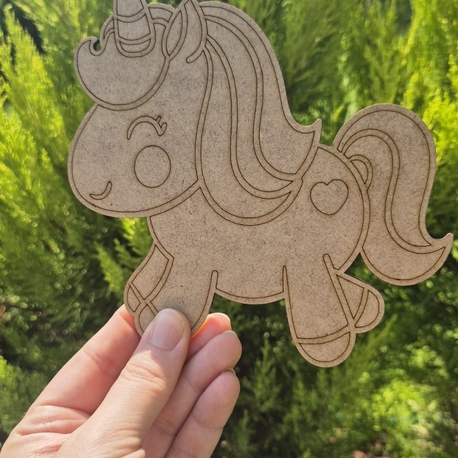 Unicorn figürü ahşap boyama  