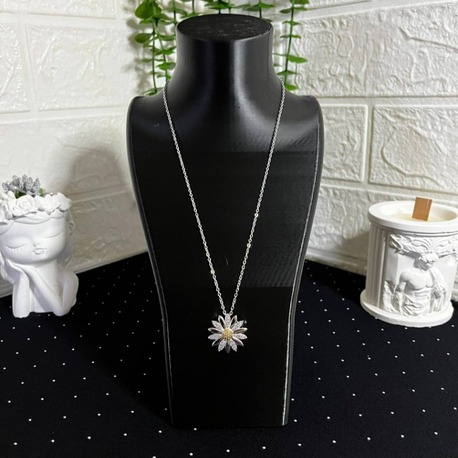 Papatyalı Çelik Kolye Silver