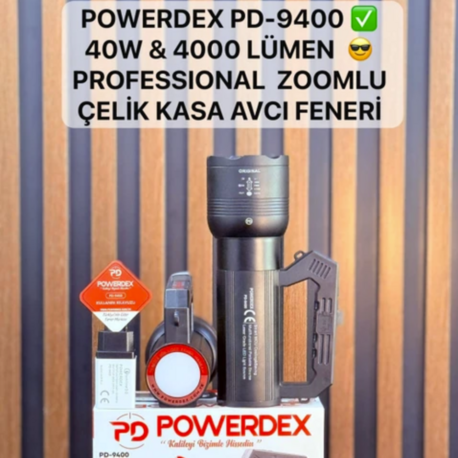 Powerdex PD-9400 Profesyonel Zoomlu El Feneri 40W 4000 Lümen