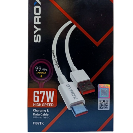 M67TK 3.0A 67W Turbo 1mt Usb-A - Type-C Şarj & Data Kablosu