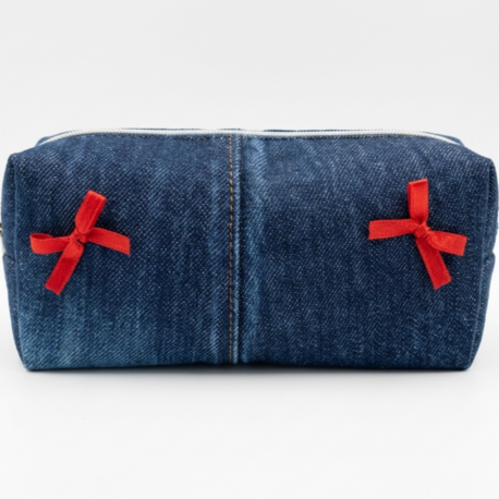 CINY DarkDenim Fiyonklu Pinterest Makyaj Çantası TB041