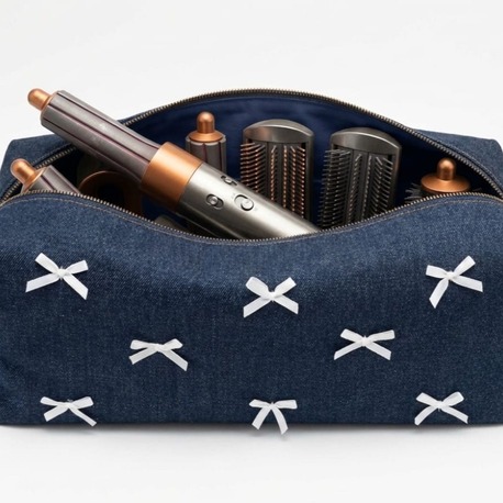 DREAMY Denim Kapitone Fiyonklu Tüm Saç Şekillendiricilerine Uygun Çanta
