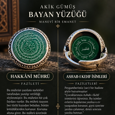 Akik Bayan Gümüş Yüzük