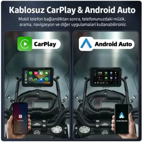 6 İnç Kablosuz 2 Kameralı CarPlay & Android Auto Multimedya Ekranı