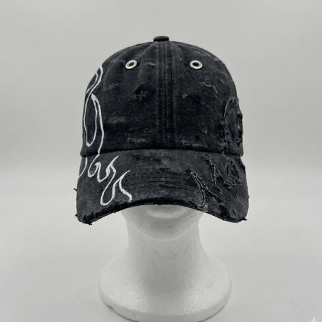 Black & White Flame Cap – Double-Sided Design