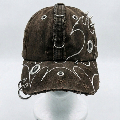 Brown with black metal charm details