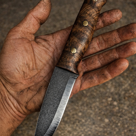 Bravorn Ironbite – N690 Çelik El Yapımı Bushcraft Bıçağı (Ceviz Kabza)