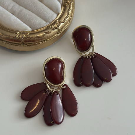 ZR Bordo Gold Küpe 