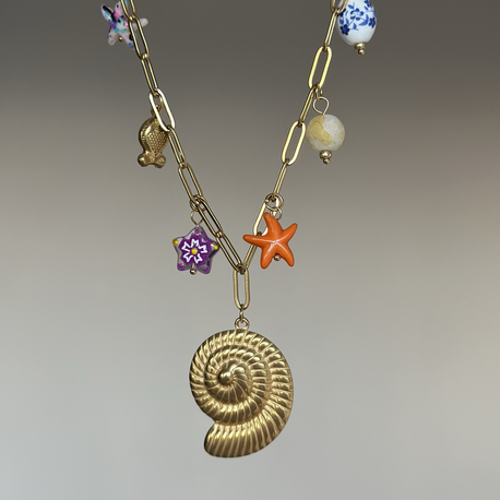 Salyangoz Charm Kolye | Çelik