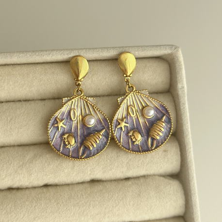 Summer Gold Mor Sallantılı Küpe | Çelik