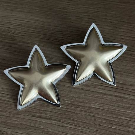 Gold Gümüş Yıldız Küpe