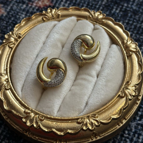 Gold Silver Ring Küpe