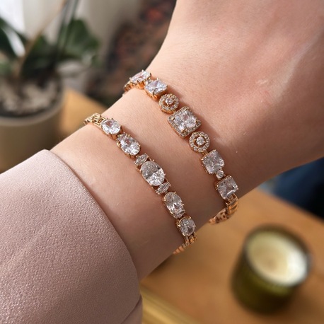 Rose Zirkon Taşlı Bileklik | Vip | Oval Kesim