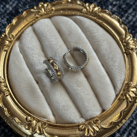 Rose Gold / Gümüş Mini Halka Küpe