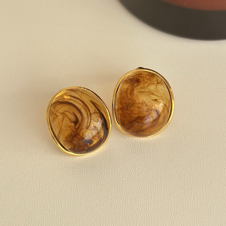 Kahve Gold Küpe 