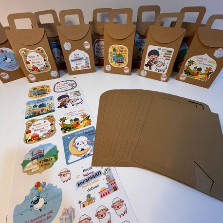 10'lu Sticker’lı Kurban Bayramı Hediye Kutuları (10 adet)