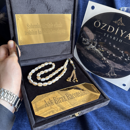 Beyaz Golden Rosary Set