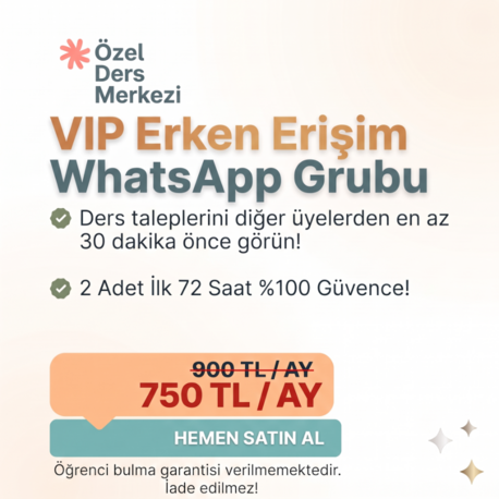 VIP Erken Erişim WhatsApp Grubu - 1 Aylık Üyelik