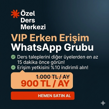 VIP Erken Erişim WhatsApp Grubu - 1 Aylık Üyelik