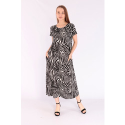 Zebra Midi Boy Cepli Elbise