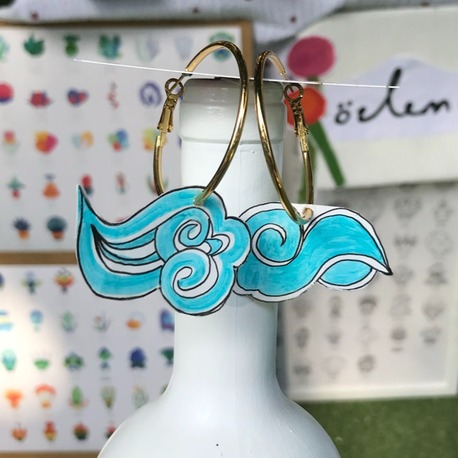 El Yapımı Özgün Tasarım Halka Bulut Küpe *1