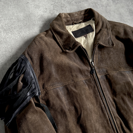 Vintage Oversize Püsküllü Nubuk Ceket