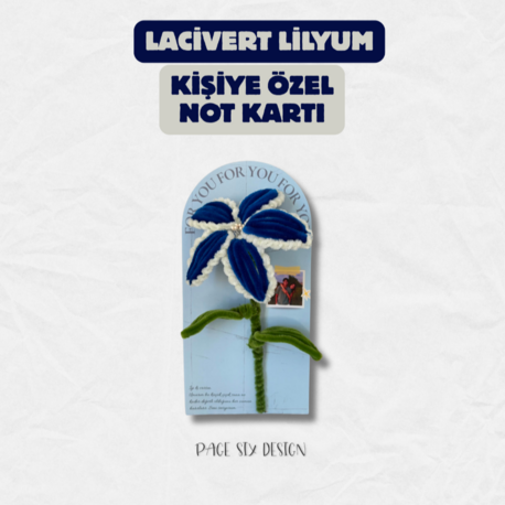 Kişiselleştirilebilir Lilyum Not Kartı - Lacivert 