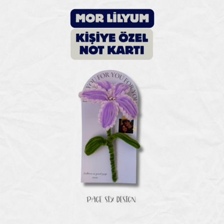 Kişiselleştirilebilir Lilyum Not Kartı - Mor 