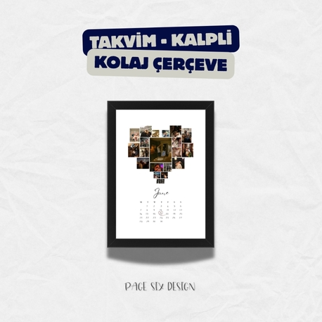 Takvim - Kalpli Kolaj Çerçeve (21x30)