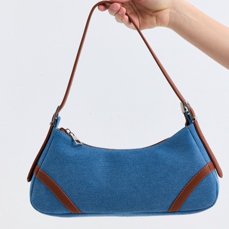 PAKSOY Kadın Açık Mavi Taba Detaylı Kot Kumaş Denim Omuz Çantası