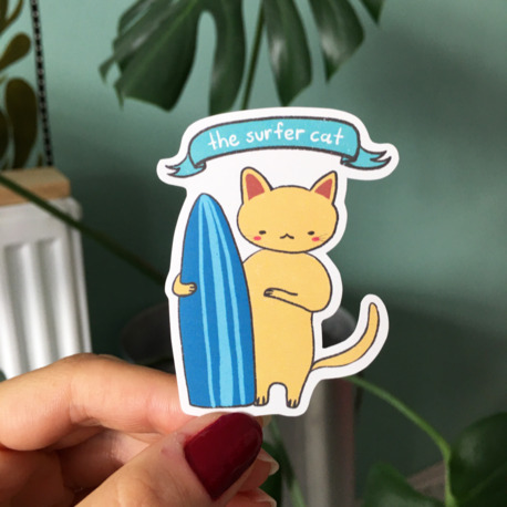 The Surfer Cat Sticker