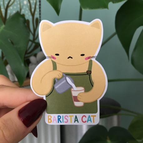Barista Cat Sticker