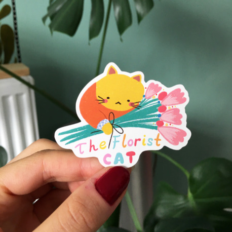 The Florist Cat Sticker
