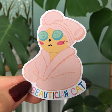 Beautician Cat Sticker